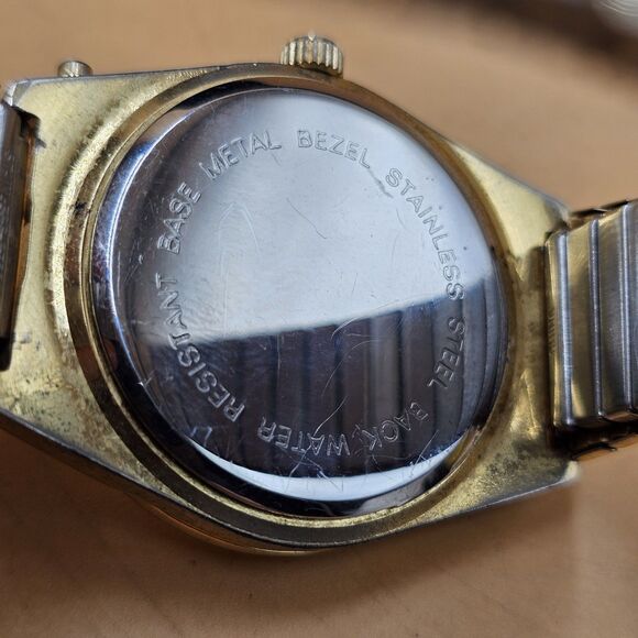 Vintage OPTICS Quartz Water Resistant Mens Easy Reader Wrist Watch New Battery main image 5